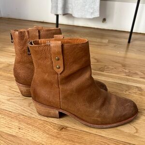 Kork-Ease Tan Leather Ankle Booties
